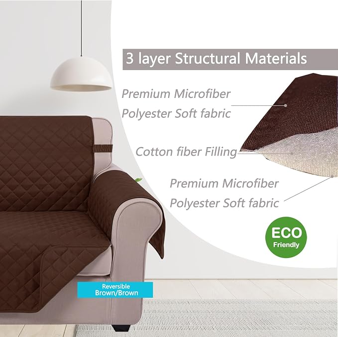 U-NICE HOME Reversible Oversized Chair Covers Quilted Water Repellent Pet - Image 5