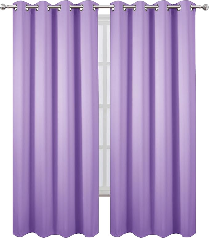 LEMOMO Lilac Blackout Curtains 52 x 84 inch/Lavender Curtains Set of 2 - Image 2