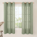 LAMIT Linen Blended Curtains 63 Inches Long, Soft Thick Linen Textured Light by LAMIT
