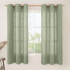 LAMIT Linen Blended Curtains 63 Inches Long, Soft Thick Linen Textured Light by LAMIT