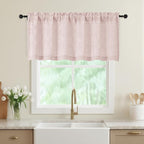 Blush Pink Valances for Windows, Light Filtering Faux Linen Textured Small by WelvetBLK