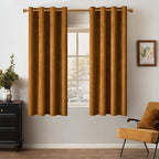 MIULEE Velvet Curtains Golden Brown Elegant Grommet Curtains Thermal Insulated by MIULEE
