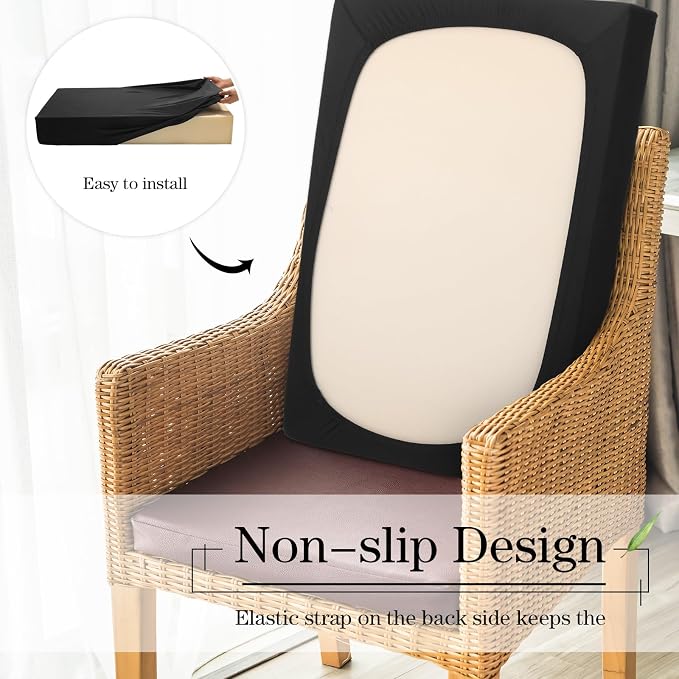 Newwiee Set of 4 Stretch Patio Cushion Covers Sofa Couch Seat Chair Slipcovers - Image 3