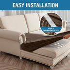 Couch Cover 6-Piece Elastic Velvet Couch Cushion Covers & Chaise Slipcovers - Image 5