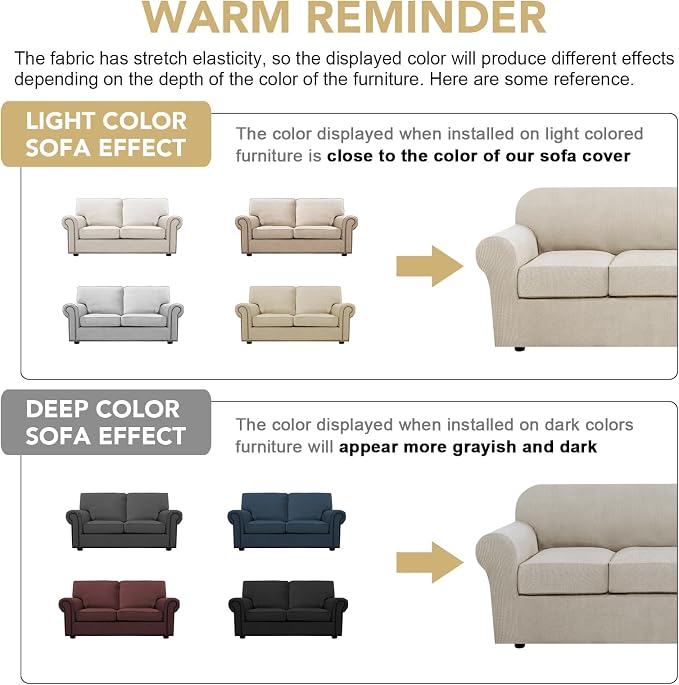 H.VERSAILTEX 3 Piece Stretch Sofa Covers - Image 4