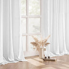 MIULEE White Linen Curtains 96 Inches Long 2 Panels - Image 5