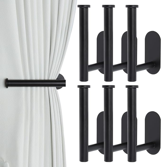 Groleca 6 Pack Adhesive Curtain Holdbacks Curtain Tie Backs Curtain Holdbacks by GROLECA