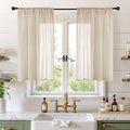 BGment 40 Inch Length Burlap Linen Curtains by BGment