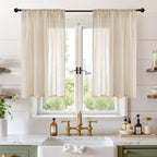 BGment 40 Inch Length Burlap Linen Curtains by BGment