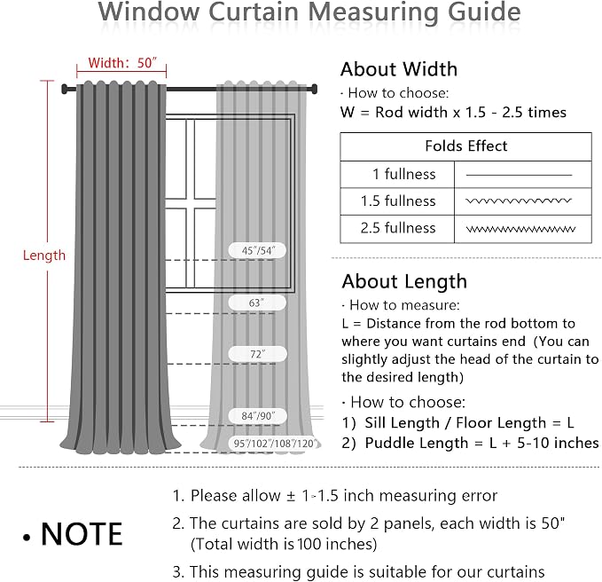 MYSKY HOME White Curtains 80 Inch Length 2 Panels Set, Semi Sheer Cotton Blend - Image 4