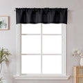 Chyhomenyc Black Valance for Windows, Light Filtering Faux Linen Solid Short by Chyhomenyc