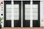 SpaceDresser Black Sheer Curtains 4 Panels Rod Pocket Semi-Sheer Curtain 84 by SpaceDresser