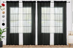 SpaceDresser Black Sheer Curtains 4 Panels Rod Pocket Semi-Sheer Curtain 45 by SpaceDresser