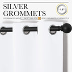 NICETOWN White Samll Window Blackout Curtain Panels, 50% Light Blocking Curtains - Image 3