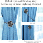 Lewondr Drapery Holders, Vintage Resin Flower Curtain Ties - Image 4