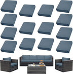 14Pcs Outdoor Cushion Covers, Patio Cushion Covers, Stretch Elastic Slipcovers by dreahoteztil