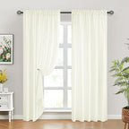 HOMEIDEAS Non-See-Through Ivory Privacy Sheer Curtains, 52 X 84 Inches Long 2 - Image 2