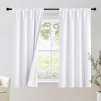 NICETOWN Bedroom 100% Blackout Curtains, 2 Panels, 42 by 48, Snow White by NICETOWN