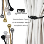 4 Pack Magnetic Curtain Tiebacks Modern Handmade Rope Curtain Tie Backs - Image 7