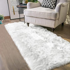 Latepis 2x6 White Runner Faux Fur Sheepskin Rug - Image 7