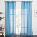 NICETOWN Voile Sheer Turquoise Curtains 90 inch Length, Grommet Airy Voile by NICETOWN