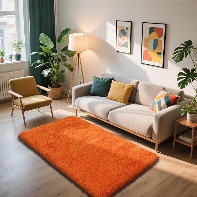 Shag Area Rug for Bedroom 3x5, Soft Fuzzy Rug Non-Shedding Indoor Plush Carpet - Image 5