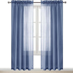 DWCN Sheer Curtains Semi Transparent Voile Rod Pocket Curtains - Image 9