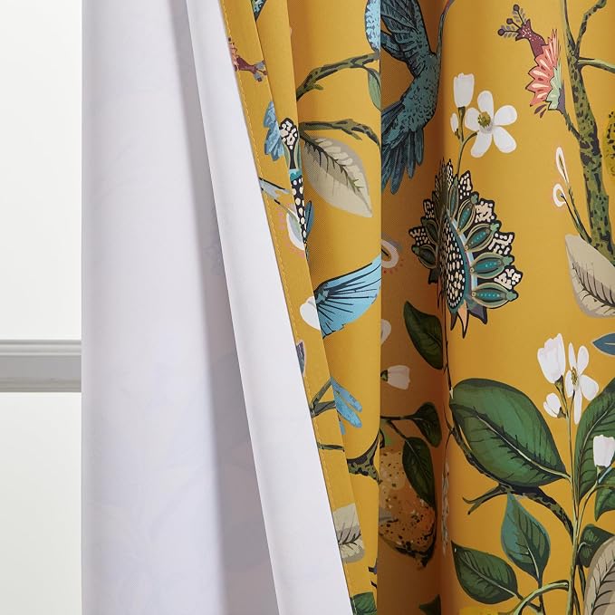 Topfinel Living Room Curtains 72 Inches Long Mustard Yellow Vintage Curtains & - Image 7