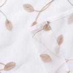 MRTREES Voile Sheer Curtain Valances, Leaves Embroidered Valance Curtains Rod - Image 5