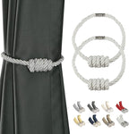 BEL AVENIR Magnetic Curtain Tiebacks, Decorative Drapery Holdbacks Modern Woven by BELAVENIR