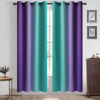 Yakamok Ombre Teal and Purple Curtains by Yakamok