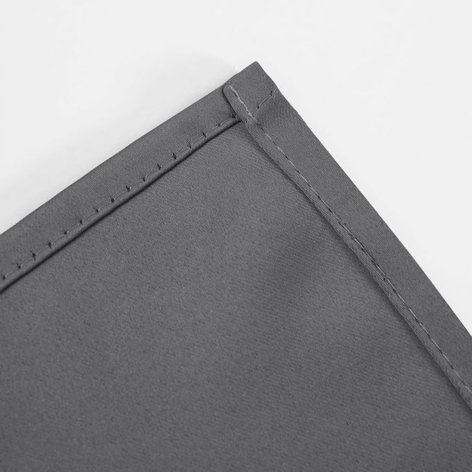 LEMOMO Blackout Curtains 66 x 54 Inch Long Frost Grey Curtains Set of 2 Panels - Image 7