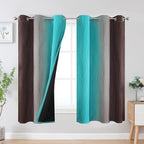 Estelar Textiler Brown and Teal Blackout Curtains & Drapes by ESTELARTEXTILER