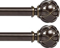 KAMANINA 2 Pack Curtain Rods for Windows 48 to 84 Inch, Antique Bronze Heavy by KAMANINA