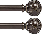 KAMANINA 2 Pack Curtain Rods for Windows 48 to 84 Inch, Antique Bronze Heavy by KAMANINA