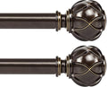KAMANINA Single Curtain Rod 32 to 58 Inch, 7/8 Inch Antique Bronze Adjustable by KAMANINA