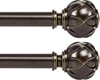 KAMANINA Single Curtain Rod 32 to 58 Inch, 7/8 Inch Antique Bronze Adjustable by KAMANINA