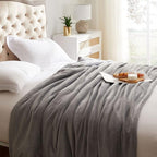 KMUSET Fleece Blanket Throw Size Grey Lightweight Super Soft Cozy Luxury Bed - Image 4