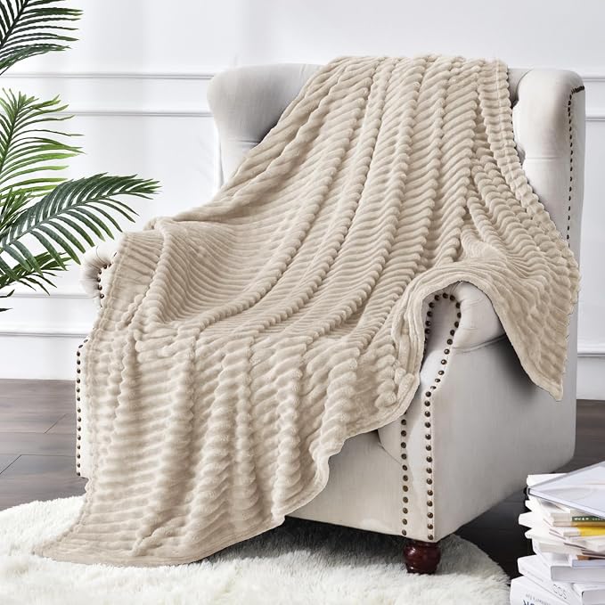 BEDELITE Fleece Blanket King Size – 3D Ribbed Jacquard Soft and Warm Decorative - Image 3