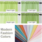 Sheer Curtains 84 Inches Long 2 Panels Set - Image 7