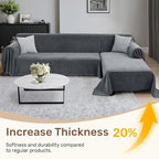 Sectional Couch Covers, 2 Pieces Washable L Shaped Couch Covers Sofa Blanket - Image 3