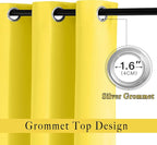 NICETOWN Bright Yellow Blackout Curtains 84 inch Long - Image 2