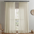 Joydeco Linen Curtains 90 Inch Length 2 Panel Sets, Light Filtering Curtains by JOYDECO