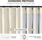 Joydeco Pleated Curtains for Living Room Bedroom, Linen Drapes 90 inch Length 2 - Image 3