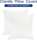 CaliTime Throw Pillow Covers Decorative 18 X 18 Inches Pack of 2 Cozy Chenille - Image 6