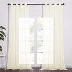 NICETOWN Sheer Curtain Panels 96 inch Cream Beige by NICETOWN