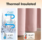 MIULEE Velvet Curtains Baby Pink Elegant Grommet Thermal Insulated Soundproof - Image 5