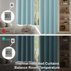 Simplebrand Ava Aqua Short 36 Inches Blackout Curtain 2 Panels Set, Half Window - Image 6
