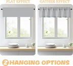 OWENIE Grey Valances for Windows 1 Pcs 20 Inch Length, Light Filtering Textured - Image 5
