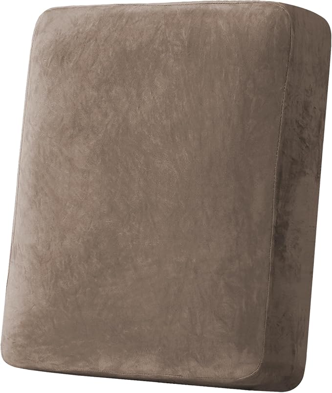 H.VERSAILTEX Velvet Stretch Couch Cushion Cover Plush Cushion Slipcover by HVERSAILTEX